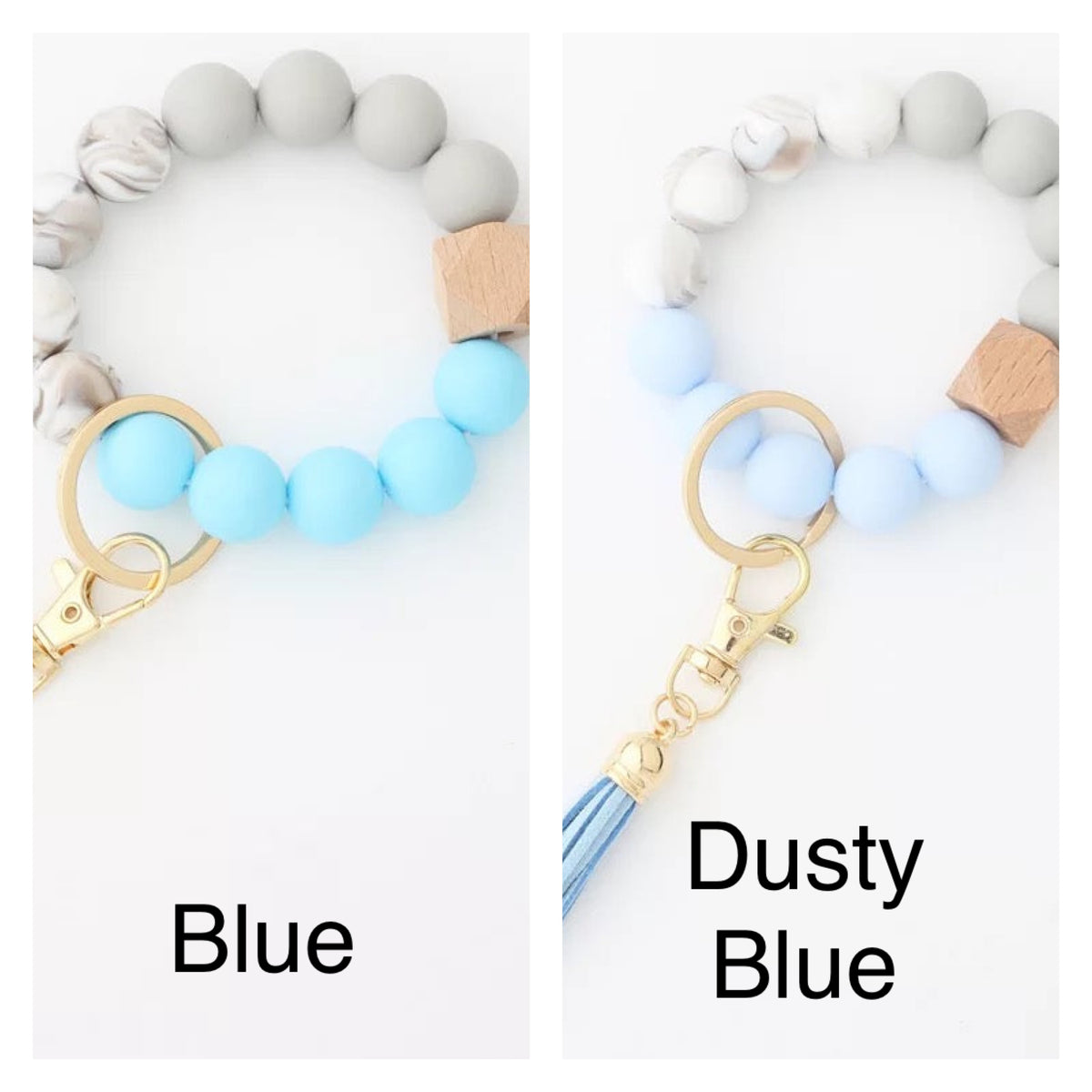 Silicone Bead Bracelet Keychain