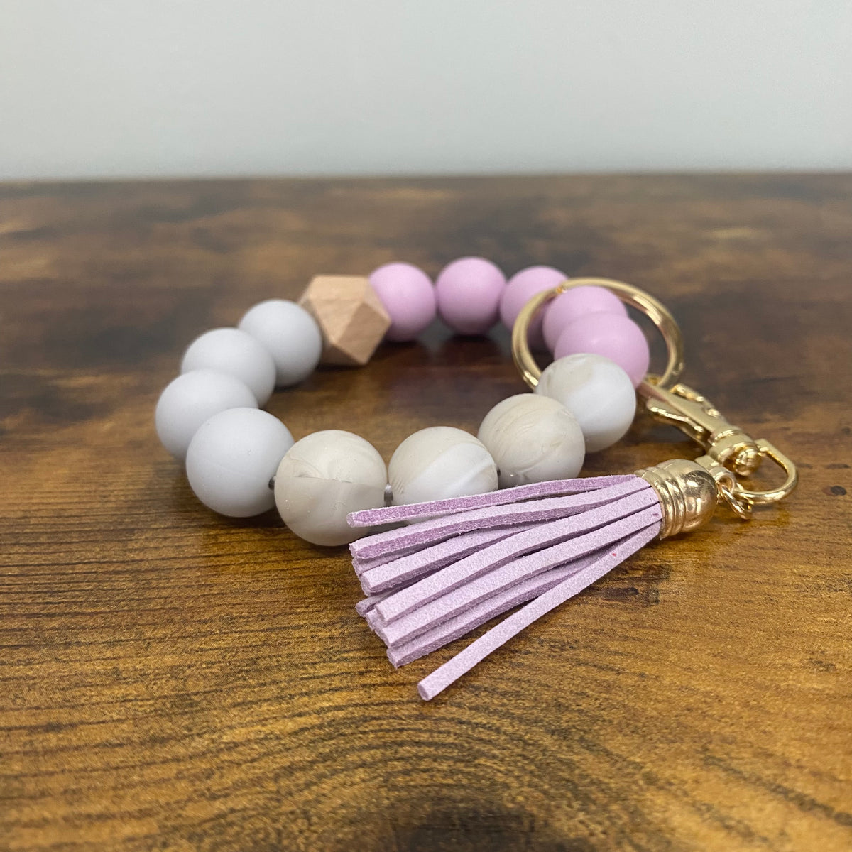 Silicone Bead Bracelet Keychain