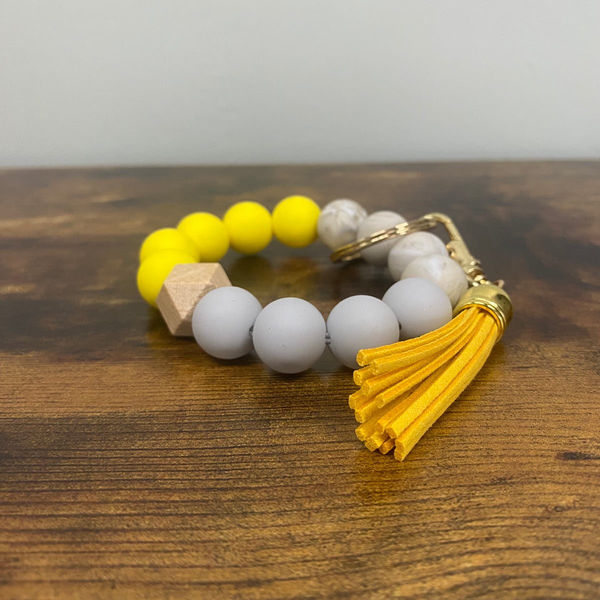 Silicone Bead Bracelet Keychain