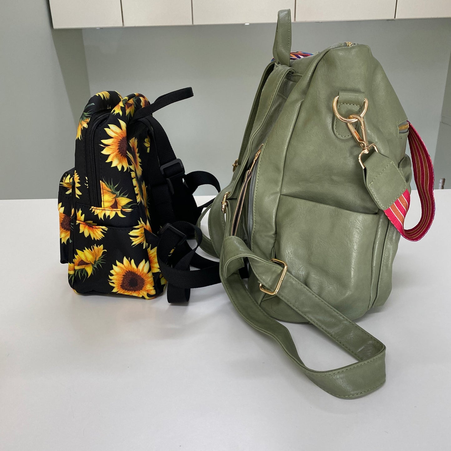 Pouch & Mini Backpack Set - Floral Stripe