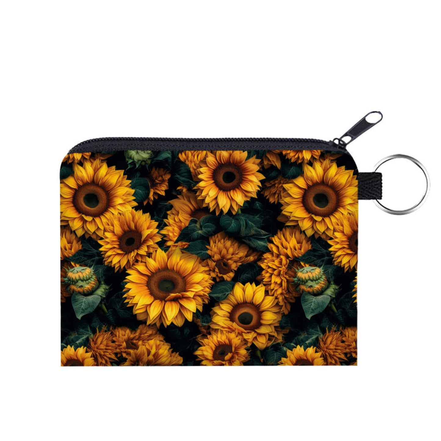 Pouch & Mini Pouch Set - Sunflower Green Leaves