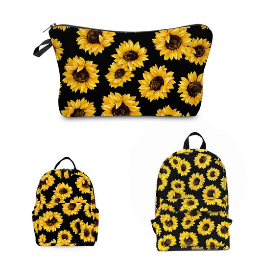 Pouch & Backpack Set - Larger Sunflower