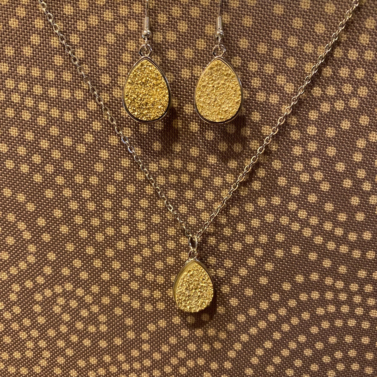 Druzy Teardrop Earrings Only - Silver