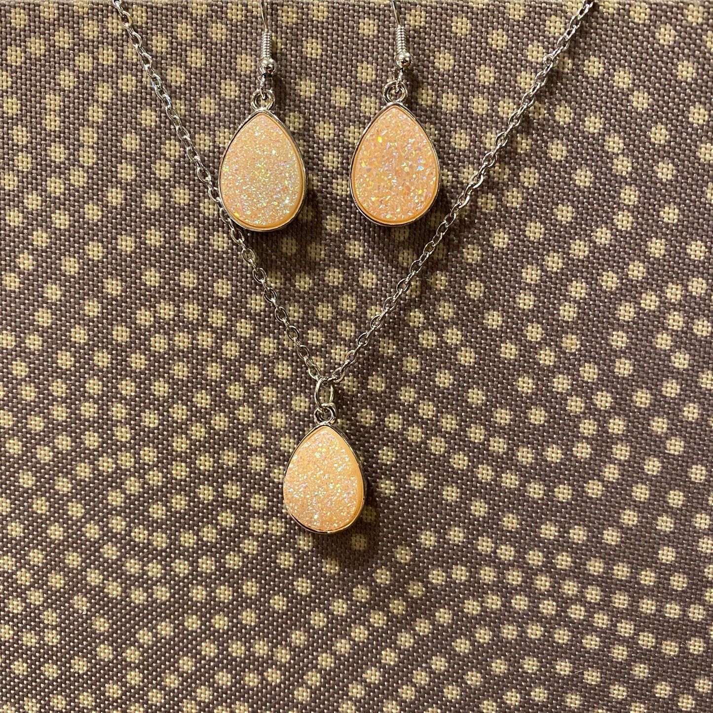 Druzy Teardrop Earrings Only - Silver