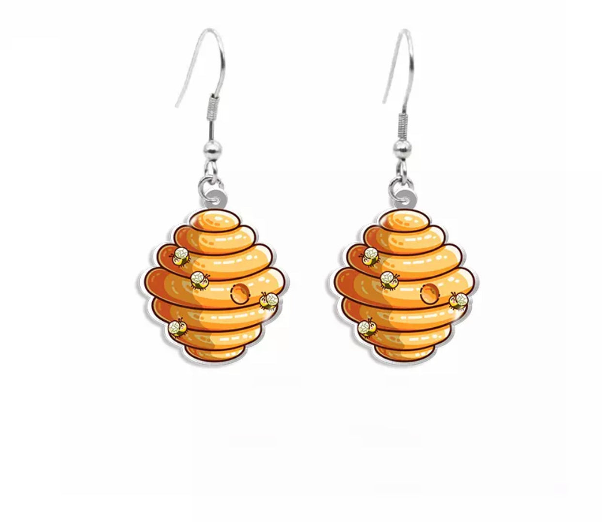 Acrylic Dangle Earrings - Bee Hive