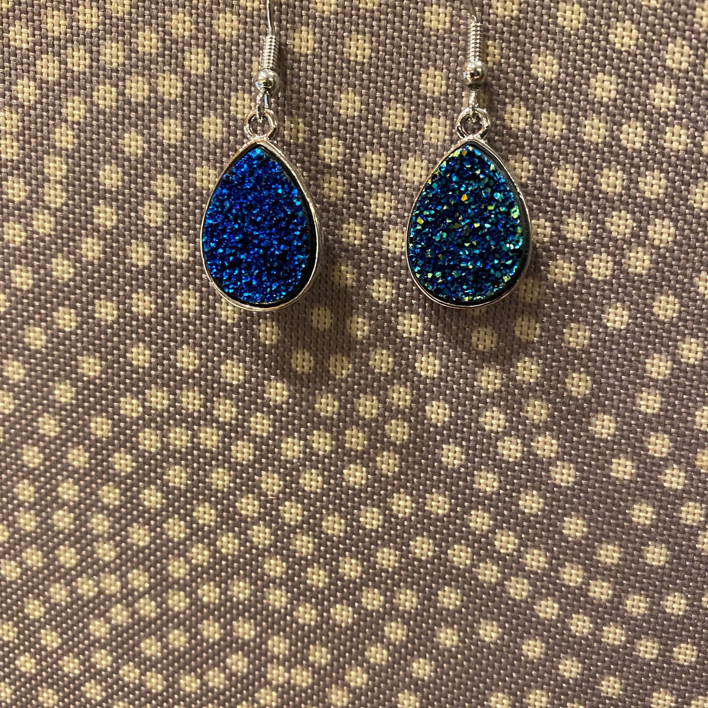 Druzy Teardrop Earrings Only - Silver
