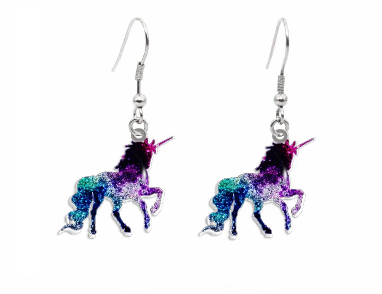 Acrylic Dangle Earrings - Unicorn Galaxy
