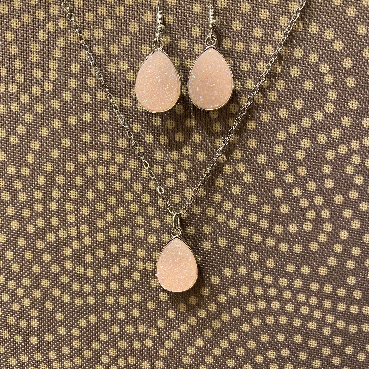 Druzy Teardrop Earrings Only - Silver