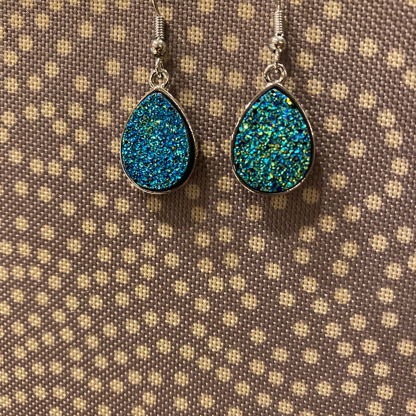Druzy Teardrop Earrings Only - Silver