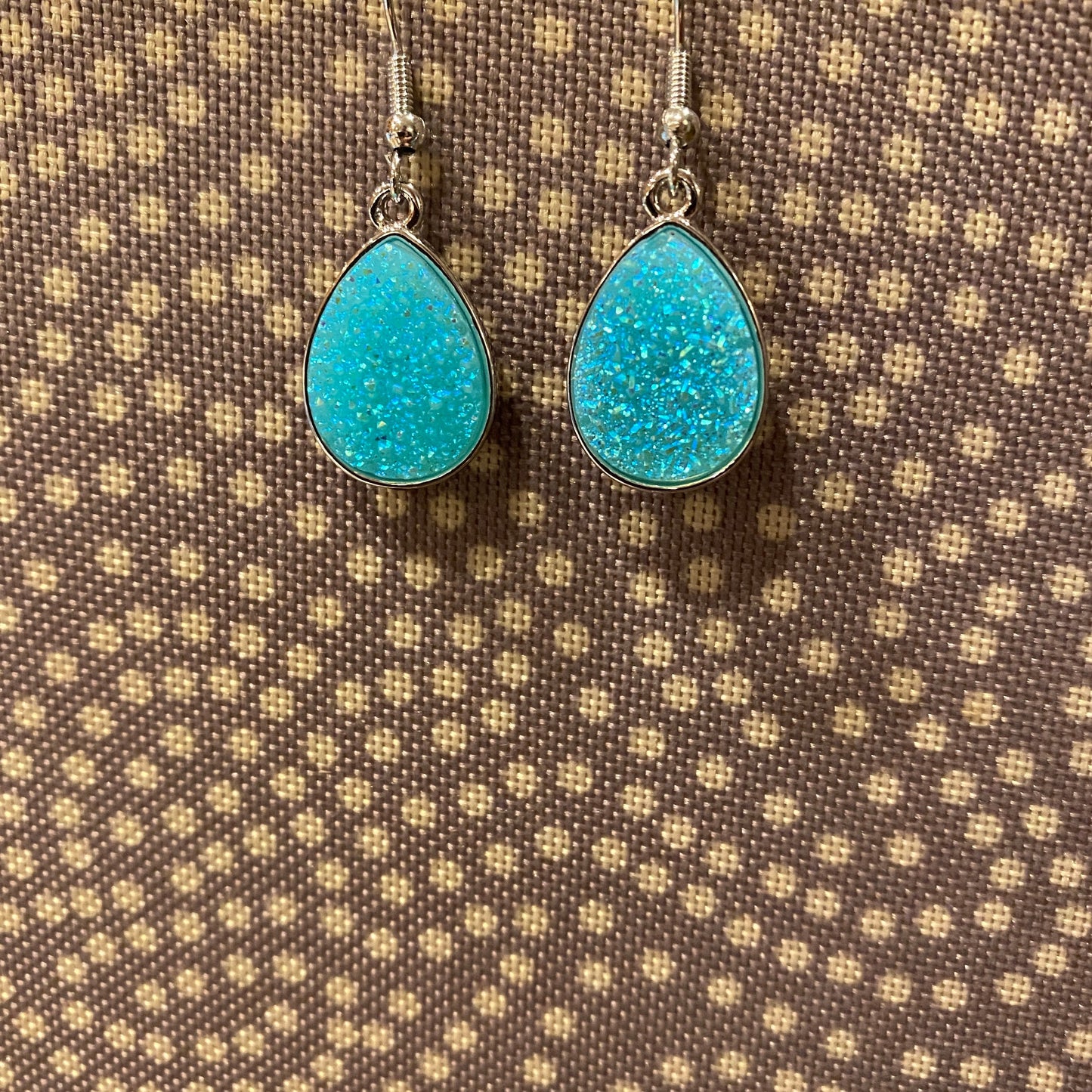 Druzy Teardrop Earrings Only - Silver