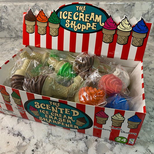Pencil Sharpener & Eraser - Ice Cream