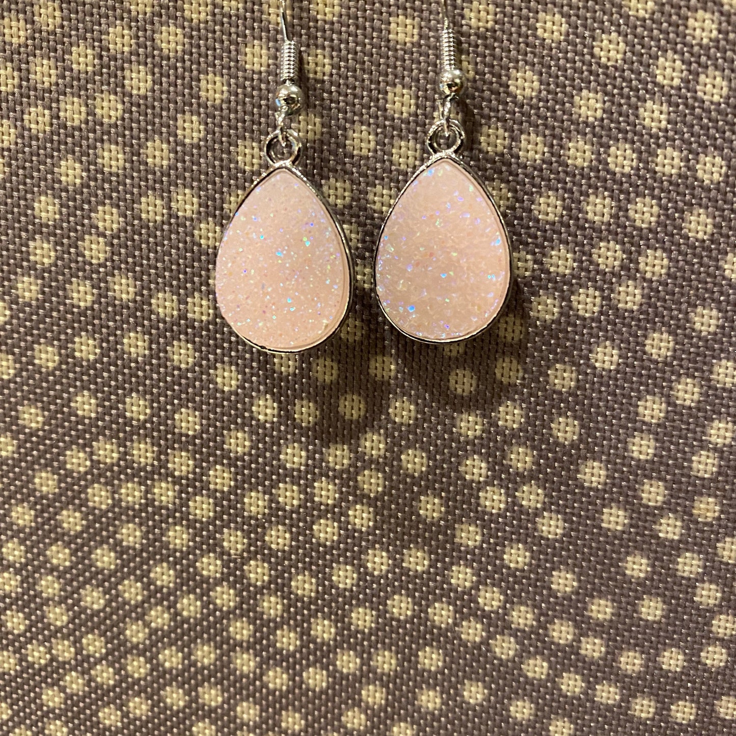 Druzy Teardrop Earrings Only - Silver