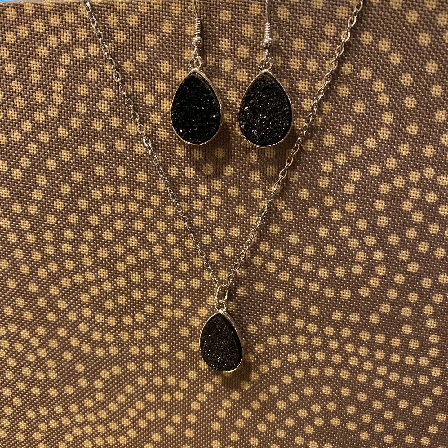 Druzy Teardrop Earrings Only - Silver